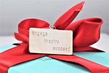 Load image into Gallery viewer, Tiffany &amp; Co. Silver ENGAGE, INSPIRE, SUCCEED Rectangle Charm Pendant
