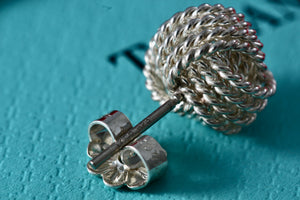 Tiffany & Co. Silver Mesh Knot Weave Stud Earring *SINGLE*