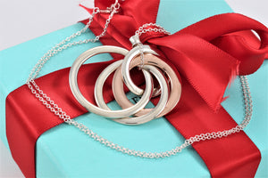 Tiffany & Co. 1837 Silver Large Rubedo 4 Interlocking Circles Necklace