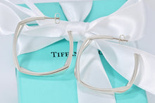 Load image into Gallery viewer, Tiffany &amp; Co. Silver Frank Gehry Large Square Torque Hoop Earrings
