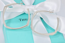 Load image into Gallery viewer, Tiffany &amp; Co. Silver Frank Gehry Large Square Torque Hoop Earrings
