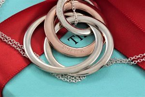 Tiffany & Co. 1837 Silver Large Rubedo 4 Interlocking Circles Necklace