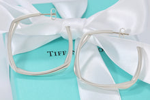 Load image into Gallery viewer, Tiffany &amp; Co. Silver Frank Gehry Large Square Torque Hoop Earrings

