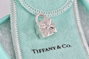 Tiffany & Co. Silver Giftbox Padlock Charm Pendant