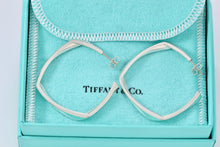 Load image into Gallery viewer, Tiffany &amp; Co. Silver Frank Gehry Large Square Torque Hoop Earrings
