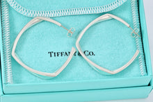 Load image into Gallery viewer, Tiffany &amp; Co. Silver Frank Gehry Large Square Torque Hoop Earrings
