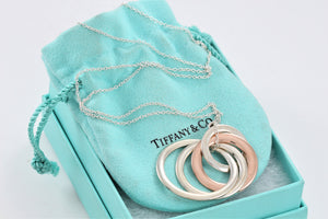 Tiffany & Co. 1837 Silver Large Rubedo 4 Interlocking Circles Necklace