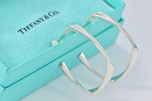 Load image into Gallery viewer, Tiffany &amp; Co. Silver Frank Gehry Large Square Torque Hoop Earrings
