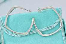 Load image into Gallery viewer, Tiffany &amp; Co. Silver Frank Gehry Large Square Torque Hoop Earrings
