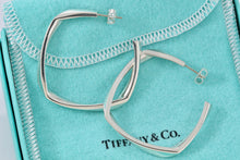 Load image into Gallery viewer, Tiffany &amp; Co. Silver Frank Gehry Large Square Torque Hoop Earrings
