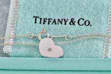 Load image into Gallery viewer, Tiffany &amp; Co. Paloma Picasso Silver Diamond Modern Heart Necklace
