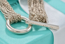 Load image into Gallery viewer, Tiffany &amp; Co. Silver Multi Strand Toggle Open Heart Mesh Bracelet
