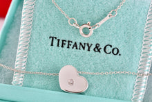 Load image into Gallery viewer, Tiffany &amp; Co. Paloma Picasso Silver Diamond Modern Heart Necklace
