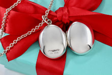 Load image into Gallery viewer, Tiffany &amp; Co. Silver Large Oval Locket 16&quot; Thick Chain Necklace
