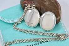Load image into Gallery viewer, Tiffany &amp; Co. Silver Large Oval Locket 16&quot; Thick Chain Necklace
