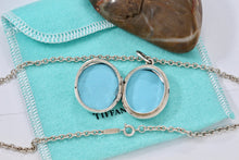 Load image into Gallery viewer, Tiffany &amp; Co. Silver Large Oval Locket 16&quot; Thick Chain Necklace
