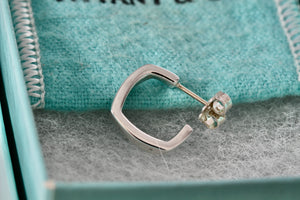 Tiffany & Co. Frank Gehry Silver Small Square Torque Mini Hoop Earring *SINGLE*