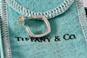 Tiffany & Co. Frank Gehry Silver Small Square Torque Mini Hoop Earring *SINGLE*