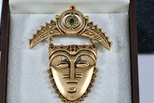 Load image into Gallery viewer, Avon Tribal Mask Brooch Pin
