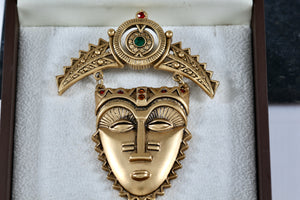 Avon Tribal Mask Brooch Pin