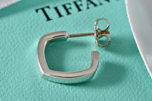 Tiffany & Co. Frank Gehry Silver Small Square Torque Mini Hoop Earring *SINGLE*