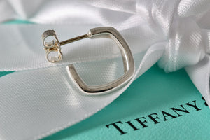 Tiffany & Co. Frank Gehry Silver Small Square Torque Mini Hoop Earring *SINGLE*