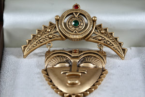 Avon Tribal Mask Brooch Pin