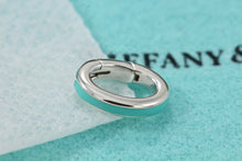 Load image into Gallery viewer, Tiffany &amp; Co. Blue Enamel Silver Oval Jump Ring Clasp
