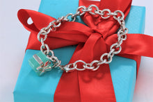 Load image into Gallery viewer, Tiffany &amp; Co. Silver Blue Enamel Giftbox Charm Bracelet
