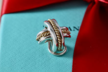 Load image into Gallery viewer, Tiffany &amp; Co. Signature &quot;X&quot; Small 18K Gold &amp; Silver Twist Rope Clip-On Earring *SINGLE*
