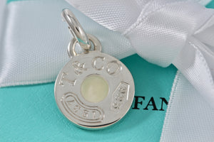 Tiffany & Co. 1837 White Enamel Circle Charm Pendant w/Clasp
