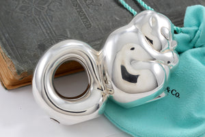 Tiffany & Co. Silver Squirrel & Nut Baby Rattle