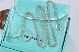 Tiffany & Co. Elsa Peretti Silver Alphabet XL Letter "A" Pendant Necklace