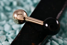 Load image into Gallery viewer, Tiffany &amp; Co. Mens 14K Gold Onyx Barbell Cufflink *SINGLE*
