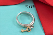 Load image into Gallery viewer, Tiffany &amp; Co. 18K Gold &amp; Silver Dangle Mini Key Ring Band
