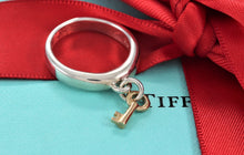 Load image into Gallery viewer, Tiffany &amp; Co. 18K Gold &amp; Silver Dangle Mini Key Ring Band
