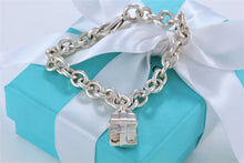 Load image into Gallery viewer, Tiffany &amp; Co. Silver Giftbox Padlock Charm Bracelet
