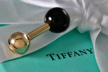 Load image into Gallery viewer, Tiffany &amp; Co. Mens 14K Gold Onyx Barbell Cufflink *SINGLE*
