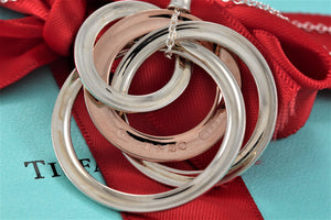Tiffany & Co. 1837 Silver Large Rubedo 4 Interlocking Circles Necklace