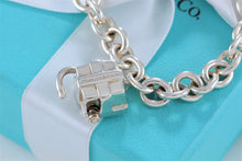 Load image into Gallery viewer, Tiffany &amp; Co. Silver Giftbox Padlock Charm Bracelet
