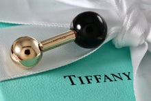 Load image into Gallery viewer, Tiffany &amp; Co. Mens 14K Gold Onyx Barbell Cufflink *SINGLE*
