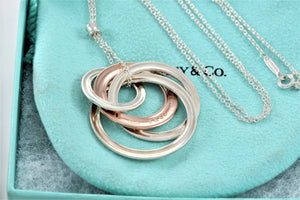 Tiffany & Co. 1837 Silver Large Rubedo 4 Interlocking Circles Necklace
