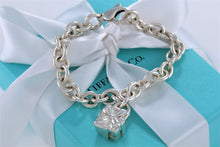 Load image into Gallery viewer, Tiffany &amp; Co. Silver Giftbox Padlock Charm Bracelet
