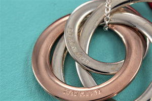 Tiffany & Co. 1837 Silver Large Rubedo 4 Interlocking Circles Necklace