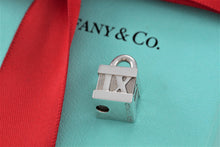 Load image into Gallery viewer, Tiffany &amp; Co. Atlas Silver Roman Numerals Cube Padlock Charm Pendant
