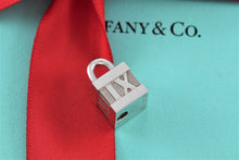 Load image into Gallery viewer, Tiffany &amp; Co. Atlas Silver Roman Numerals Cube Padlock Charm Pendant
