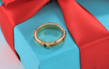 Load image into Gallery viewer, Tiffany &amp; Co. Atlas 18K Gold Stripe Roman Numeral Band Ring
