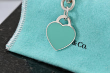 Load image into Gallery viewer, Return To Tiffany &amp; Co. Silver Blue Enamel Heart Charm Bracelet 10mm
