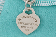 Load image into Gallery viewer, Return To Tiffany &amp; Co. Silver Blue Enamel Heart Charm Bracelet 10mm
