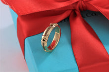 Load image into Gallery viewer, Tiffany &amp; Co. Atlas 18K Gold Stripe Roman Numeral Band Ring
